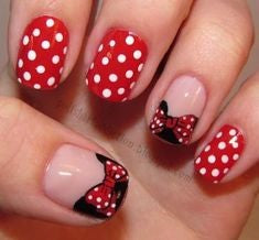 Disney Minnie Spots Princess Nail Design