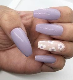 Simple Purple Flower Nail Design