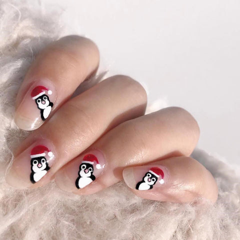 This Penguin Cute Christmas Nail Design