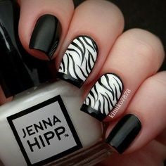 French Zebra Print Nail Design