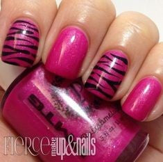 Pink Zebra Print Nail Design