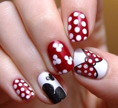 Disney Polka Dot Nail Art Design