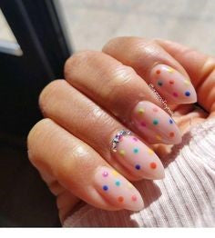 Colorful Polka Dot Nail Art Design