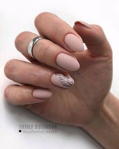 Oval Nude Nail Design