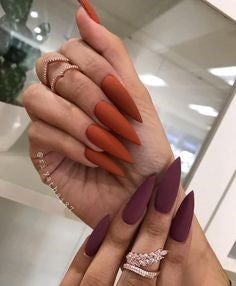 Purple and Orange Nail Idea