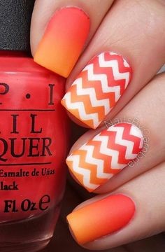 Aztec Orange Nail Idea