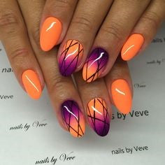 Orange Net Nail Idea