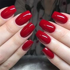 Classic Red Acrylic Nail Design