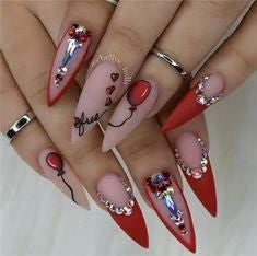 Newest Nail Designs-33 Holiday stiletto nails