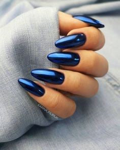 Newest Nail Designs-60 Blue Metallic nails