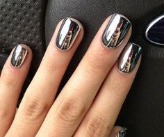  Newest Nail Designs-61 Chrome Powder Metallic nails