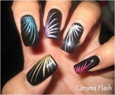 New Year Fireworks Nail Design