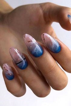Translucent marble nail design