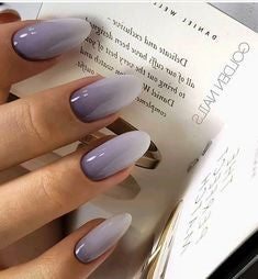 Purple Ombre Oval Nail Design