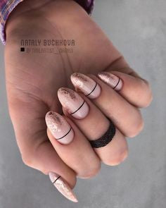 Chrome Split Oval Nail Design