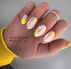 Abstract Oval Nail Design