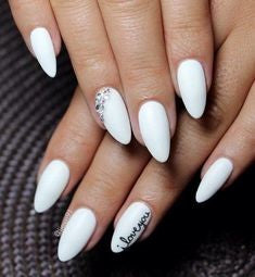 Letter Oval Nail Design