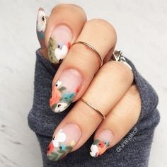 Spring Water Decals Oval Nail Design