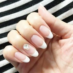 Simple French Oval Nail Design
