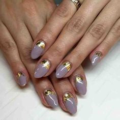 French Gold Foil Nail Design
