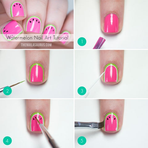 How To Make Watermelon Nail Design