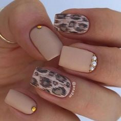 Matte Fuzzy Leopard Nail Design