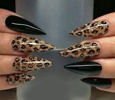 Long Stiletto Leopard Nail Design
