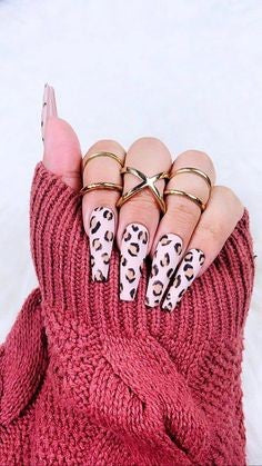 Coffin Leopard Nail Design