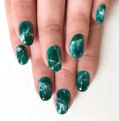 Marble Green Nail Design