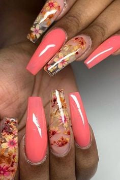 Dried Flowers Acrylic Nail Tutorial 