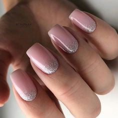 Short Square Silver Nail Design 2020