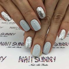 Rhinestone Silver Nail Design 2020