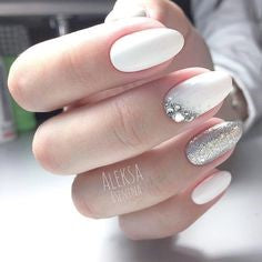 Almond Silver Nail Design 2020
