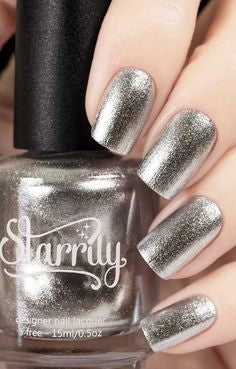 Glitter Silver Nail Design 2020