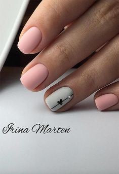 Simple heart nail design