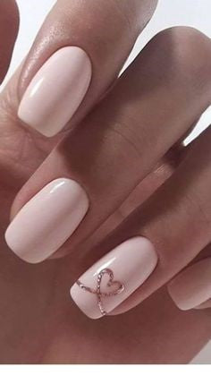 Elegant heart nail design