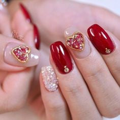 3D Stickers heart nail design