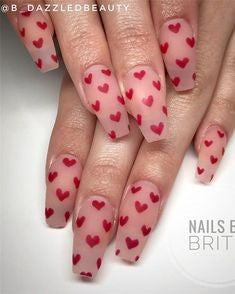 Water Decals heart nail design