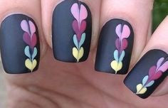 Colorful heart nail design