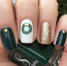 Christmas Green Nail Arts