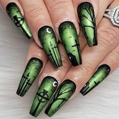 Halloween Green Nail Arts