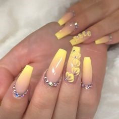 Yellow Ombre Seashell decorations