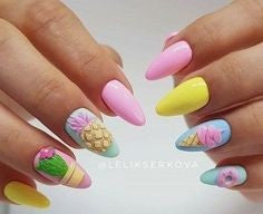 Cute 3D decorations nail design
