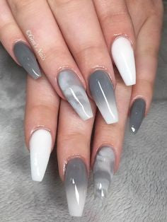 Ombre Grey nail design