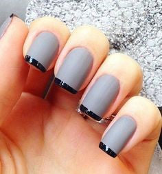 French Grey nail design