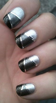 3-colors nail design