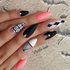 Aztec Almond Nail Design