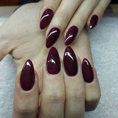 Burgundy Almond Nail Design