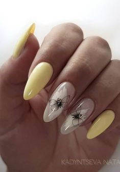 Butterfly Almond Nail Design