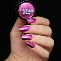 Pink Chrome Mirror Nail Design